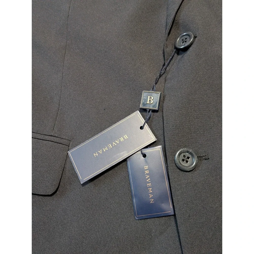 NWT Braveman Men's Dark Gray Classic Fit Double Vent Sports Coat Size 46R‎